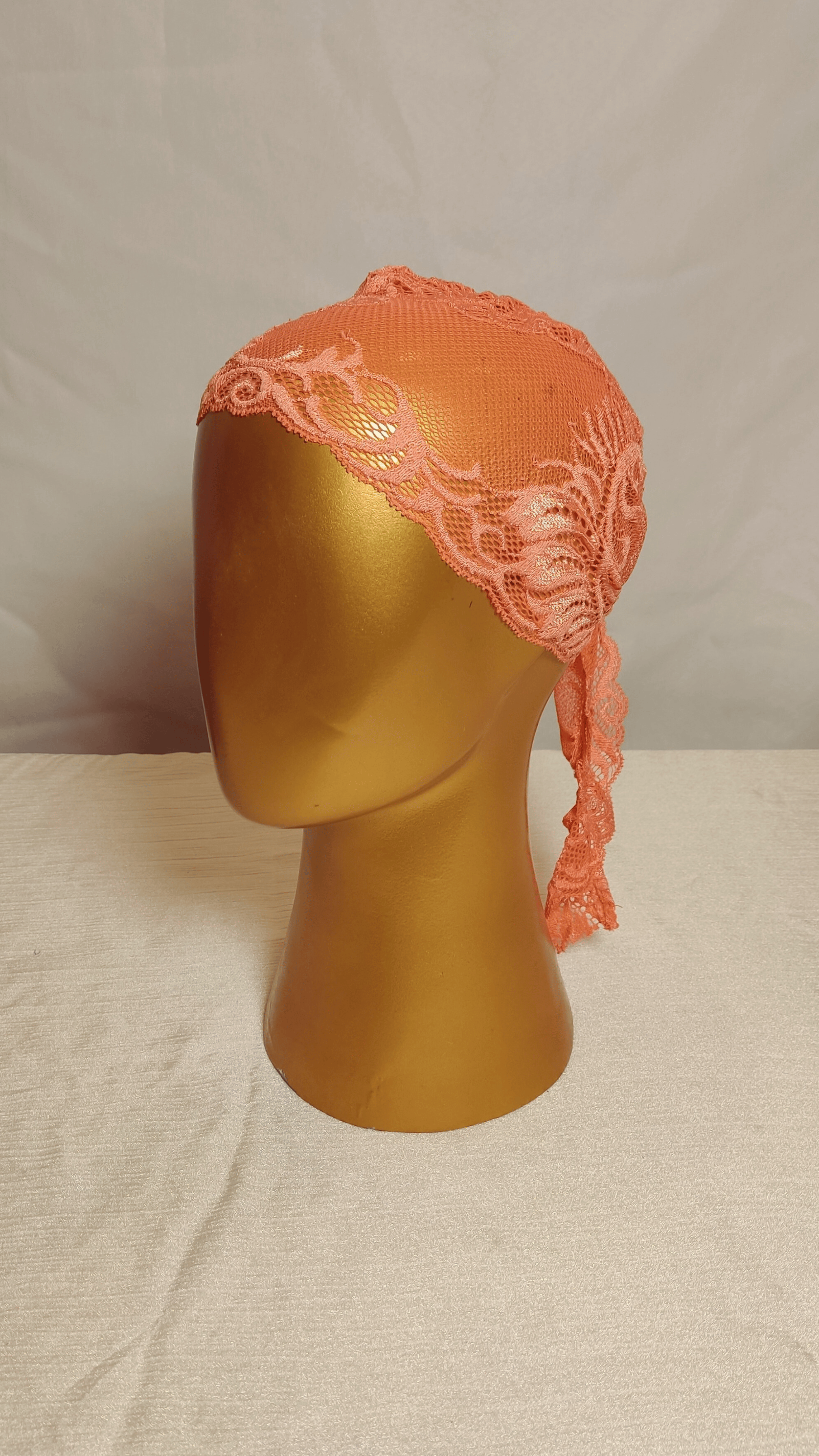 Plain Lace Cap - Peach