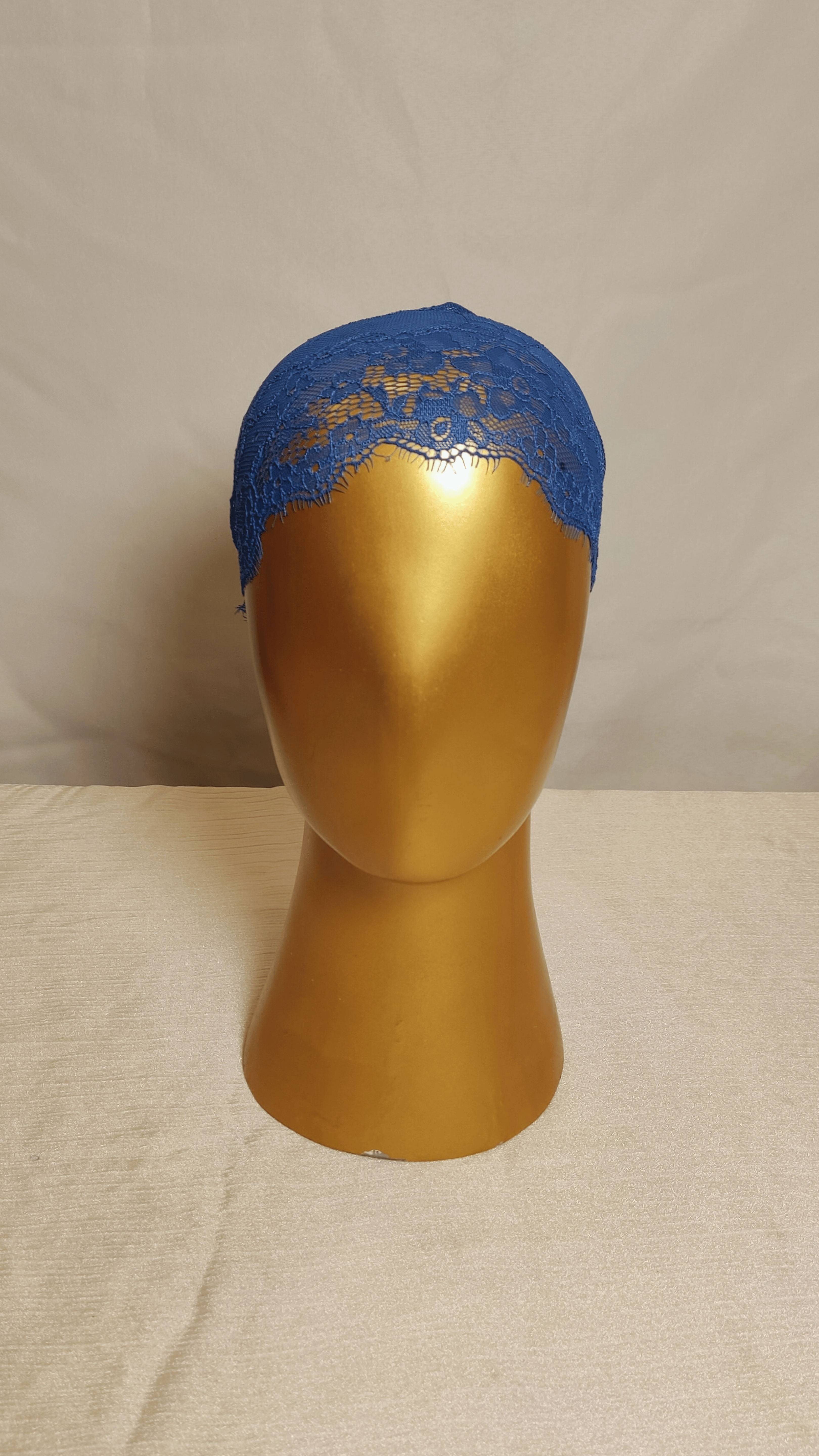 Plain Lace Cap - Cobalt Blue