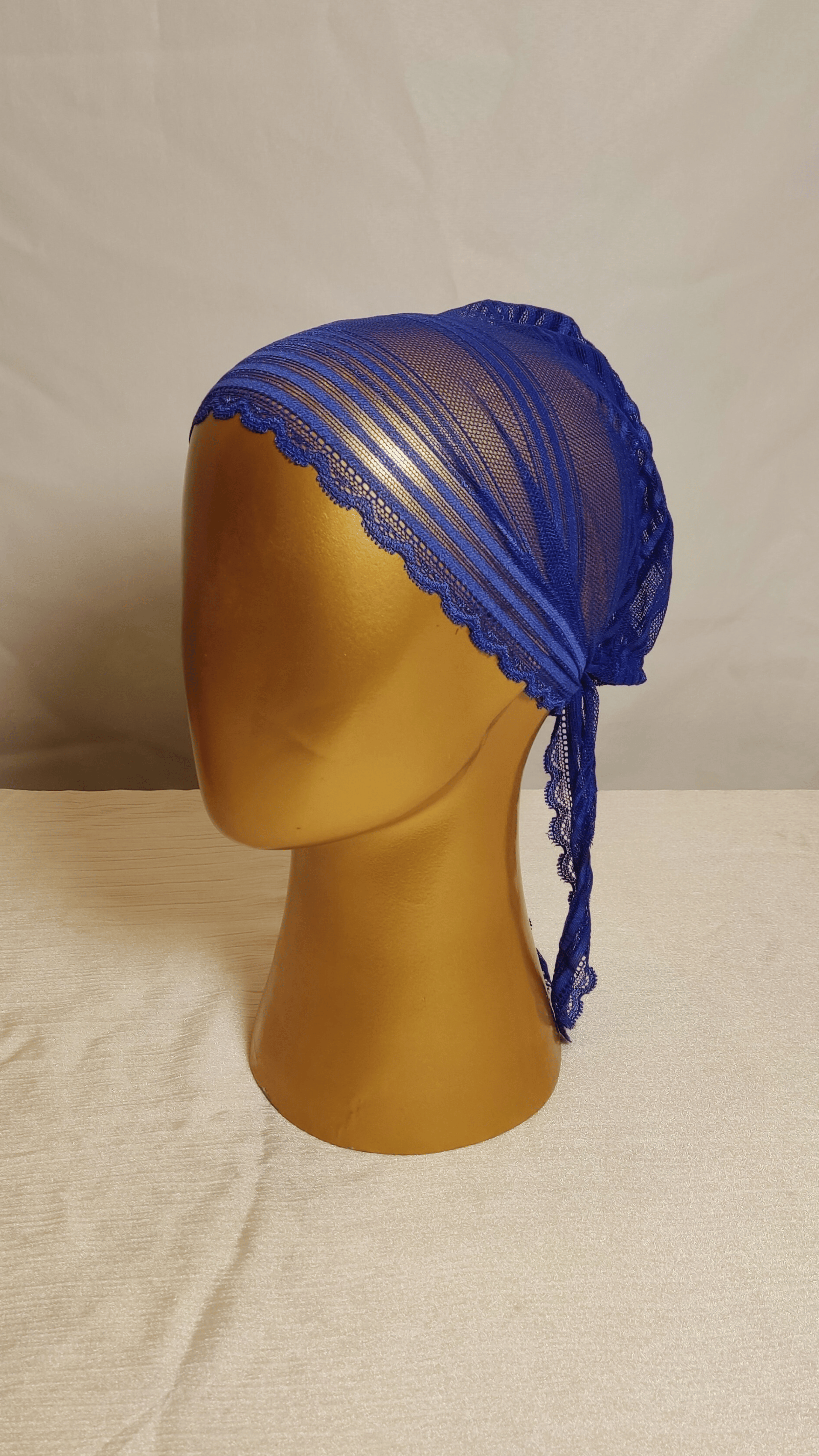 Plain Lace Cap - Blue