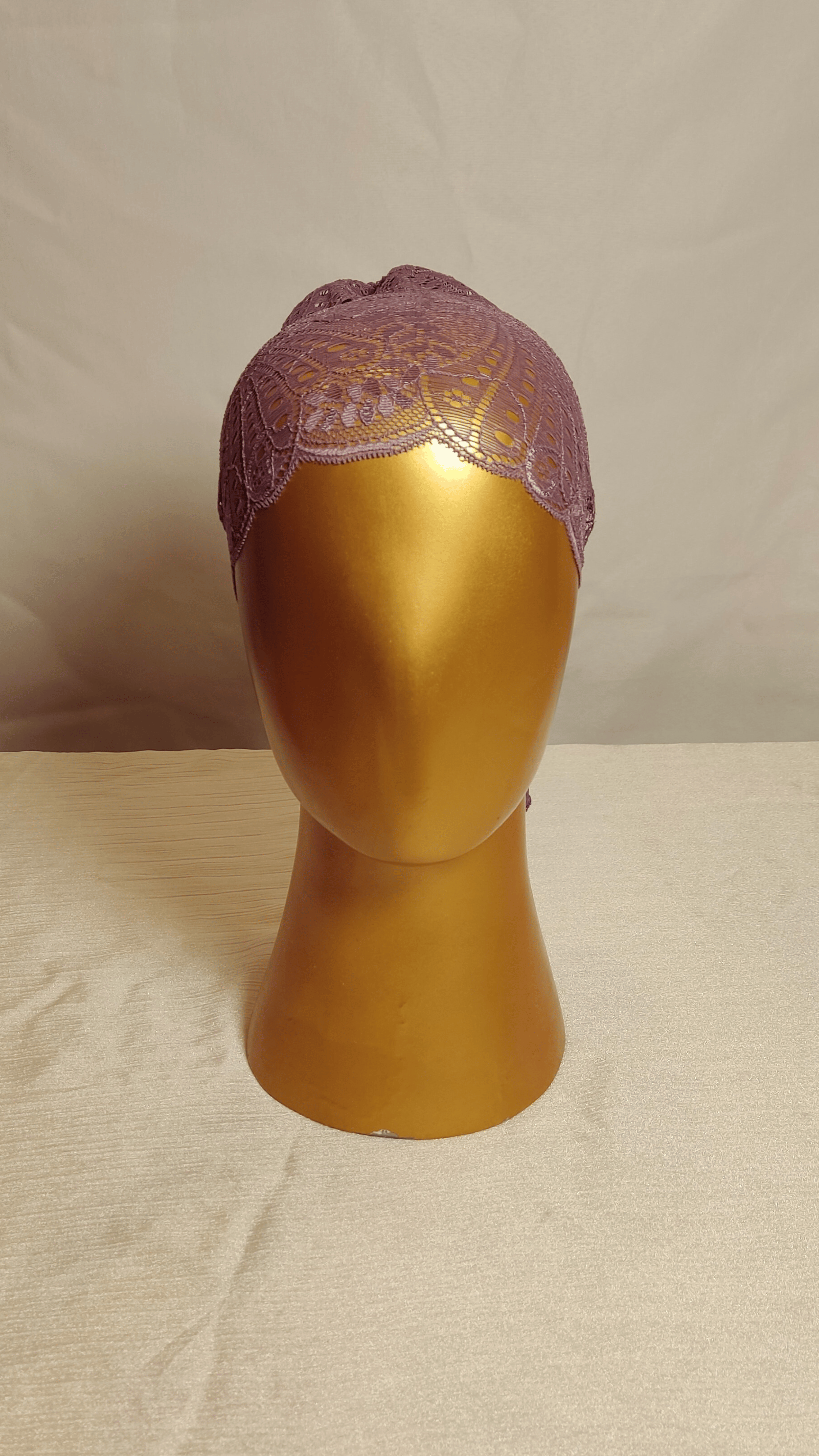 Plain Lace Cap - Mauve