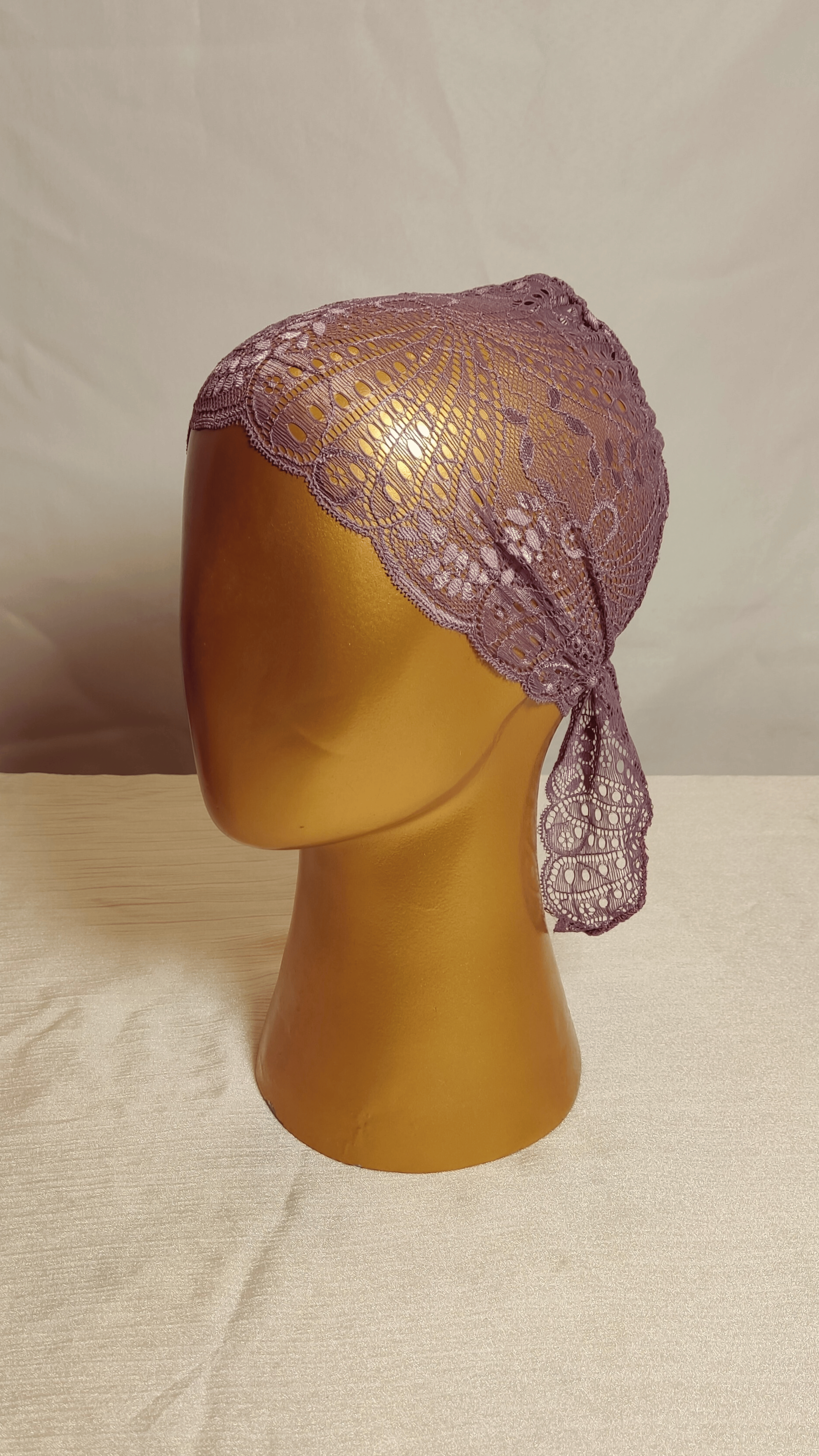 Plain Lace Cap - Mauve