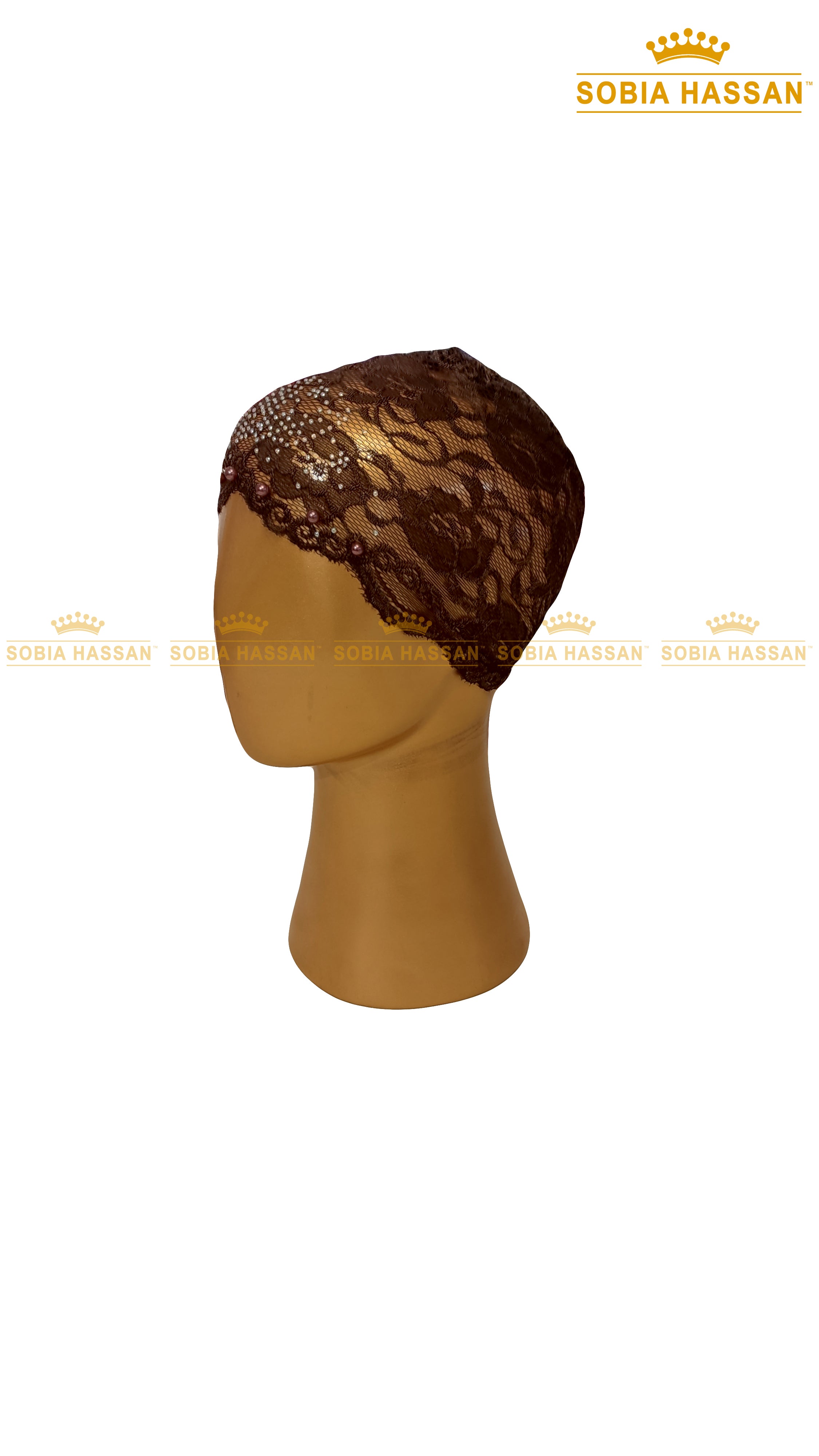 Stone Lace Hijab Cap