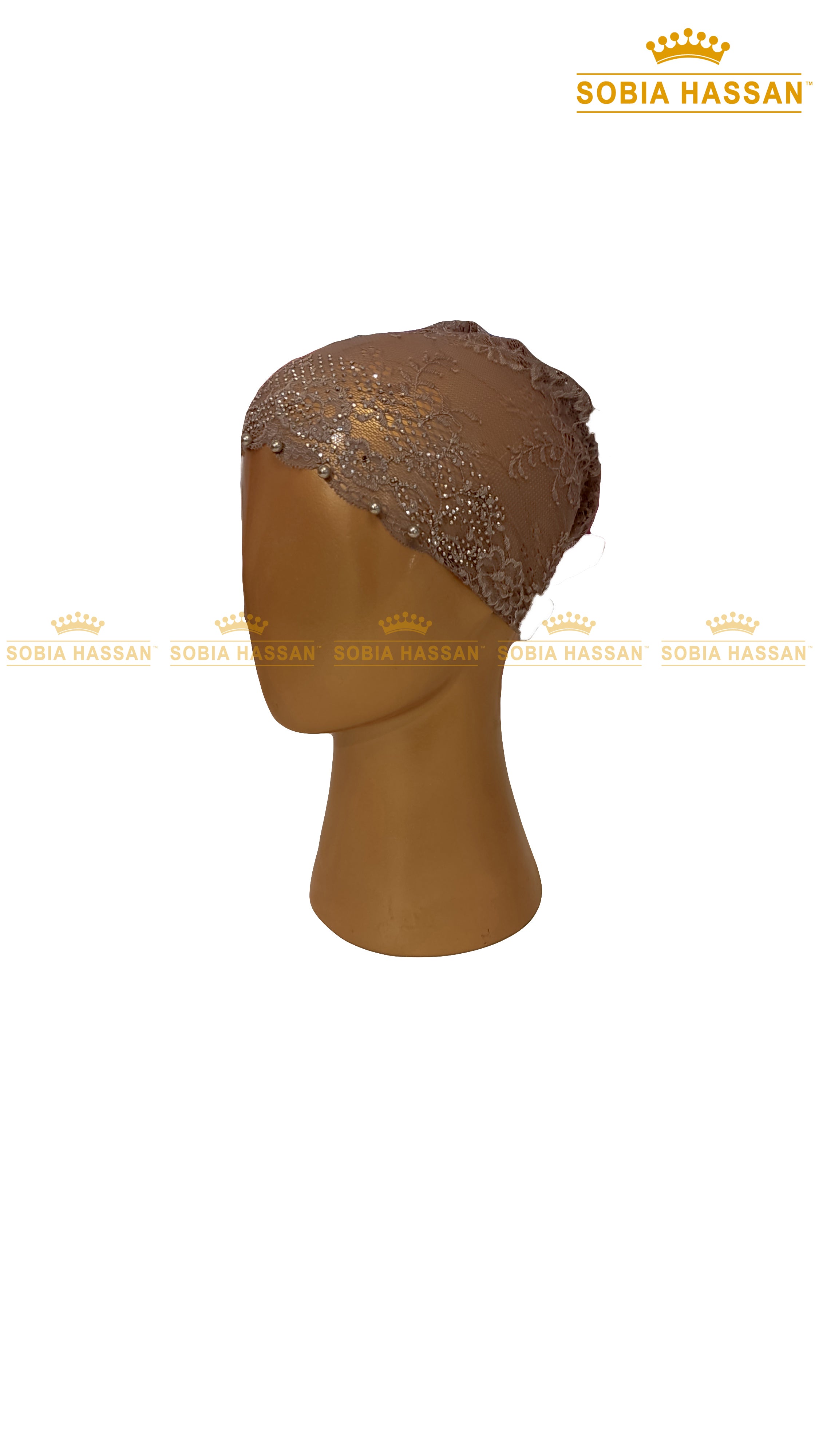 Stone Lace Hijab Cap
