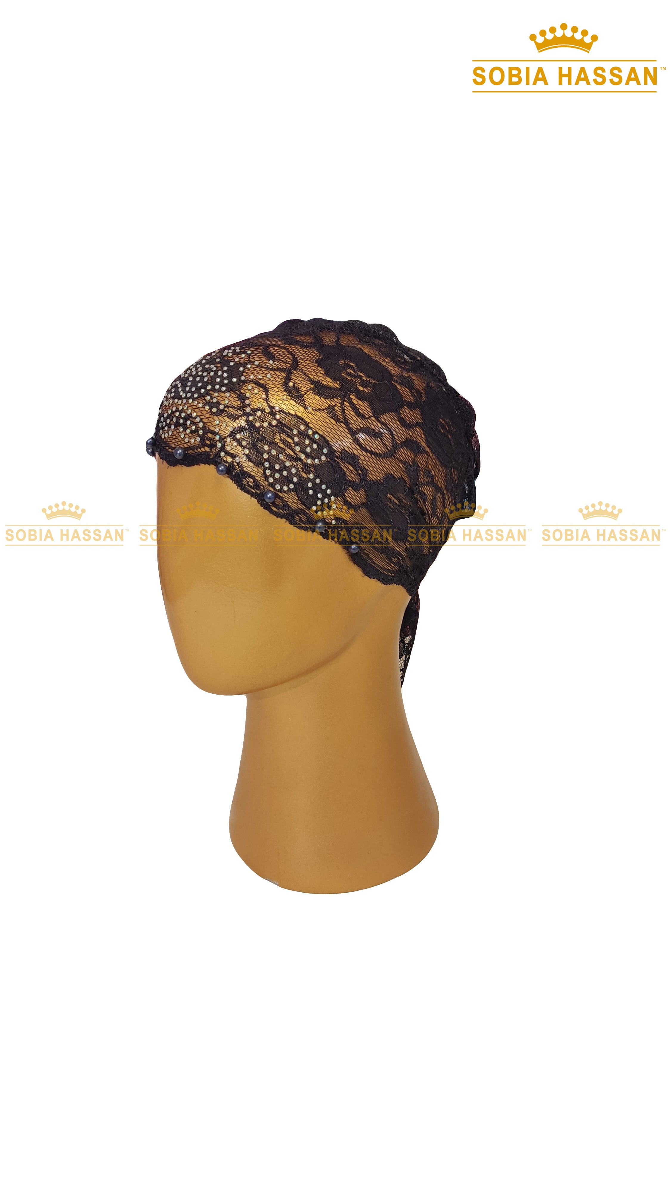 Stone Lace Hijab Cap