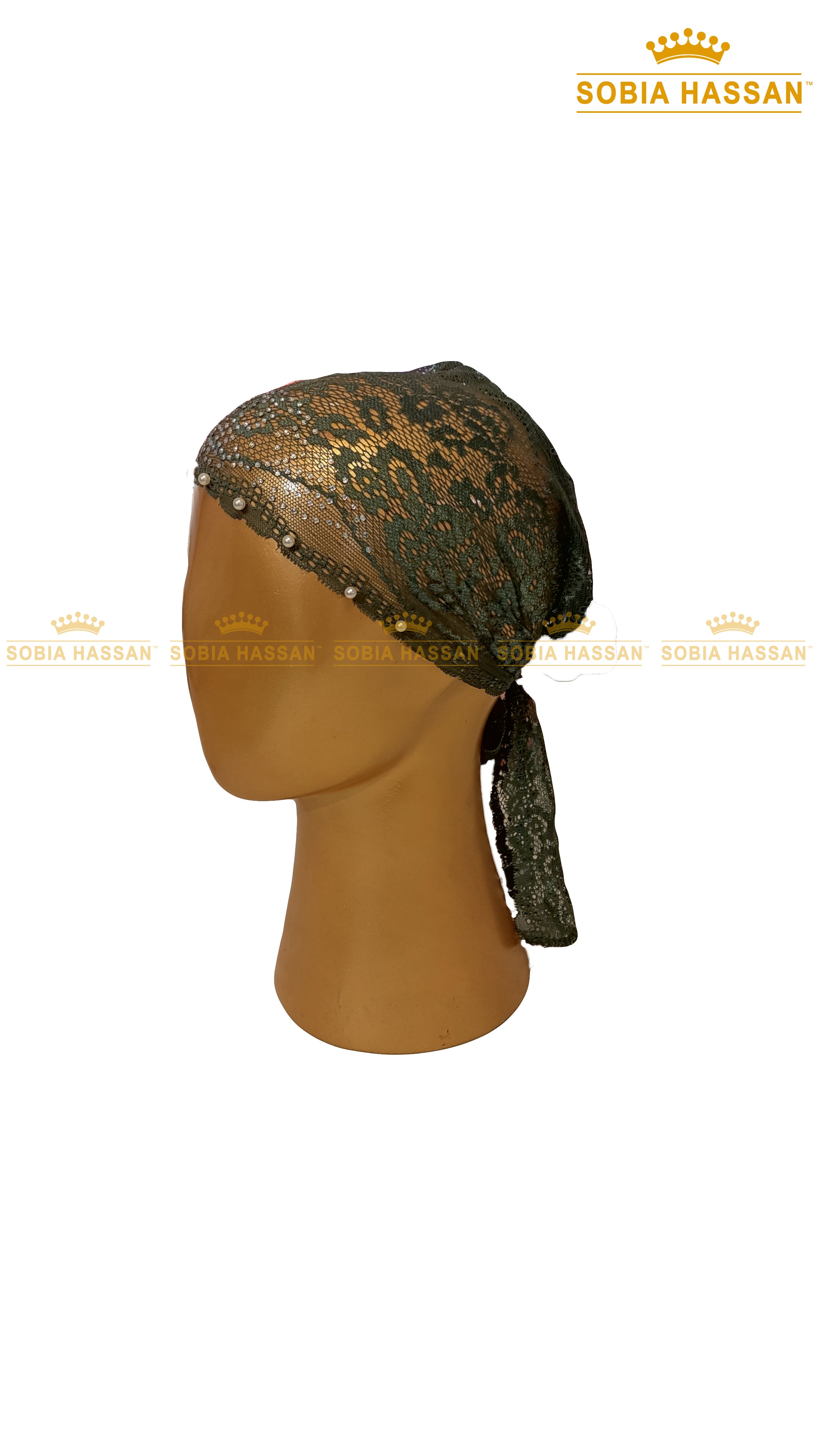 Stone Lace Hijab Cap