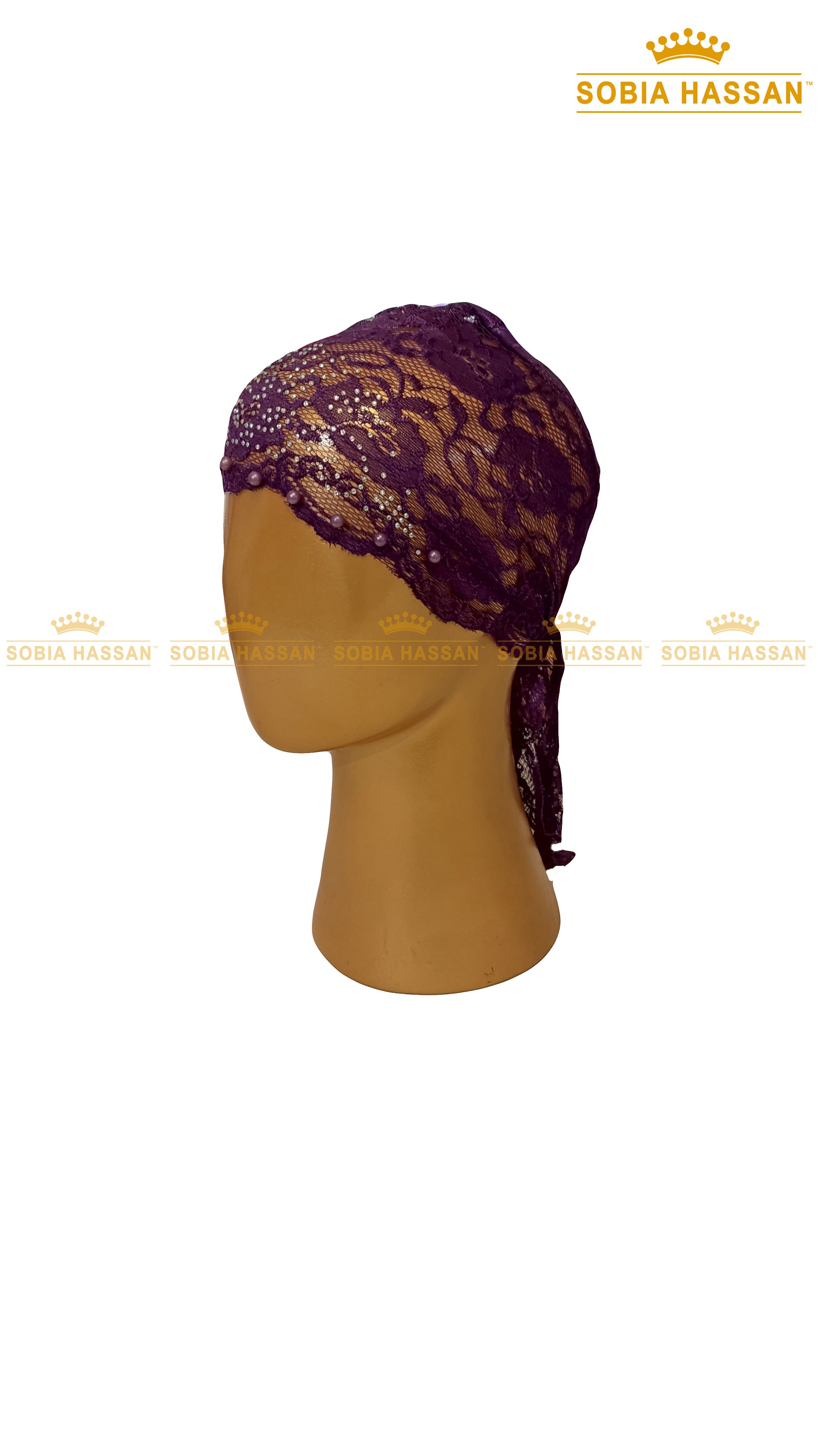 Stone Lace Hijab Cap