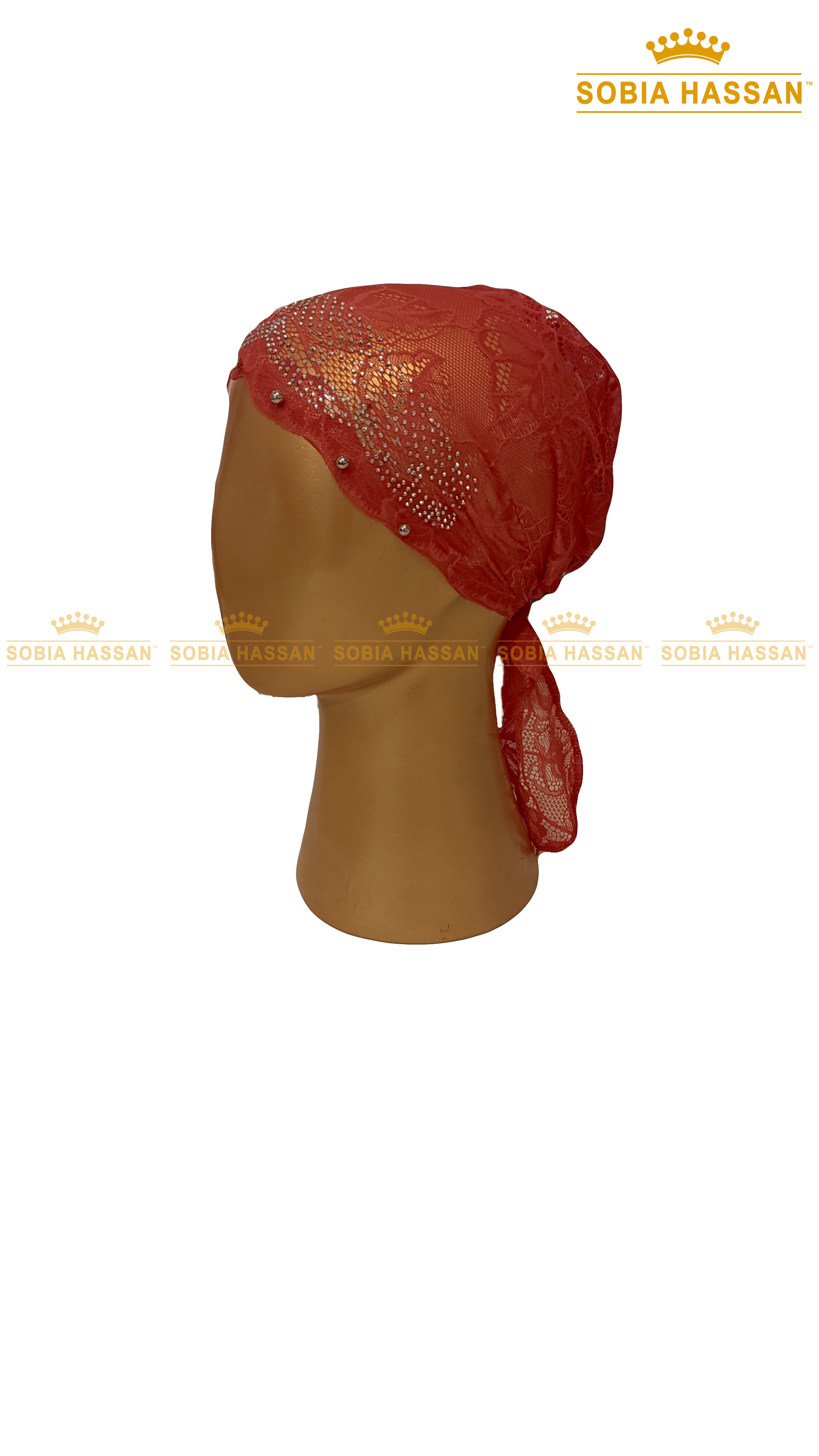 Stone Lace Hijab Cap