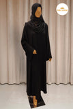 Black Cutdana Abaya