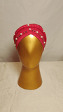 Braided Pearl Cap - Coral