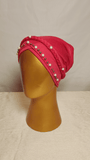 Braided Pearl Cap - Coral