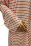 Striped Front Open Abaya