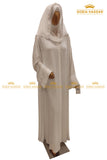 Pearl White Pleated Abaya