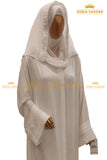 Pearl White Pleated Abaya