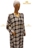 Checkered Front Open Abaya