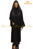 Black Cutdana Abaya