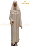 Pearl White Pleated Abaya