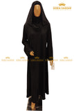 Black Cutdana Abaya
