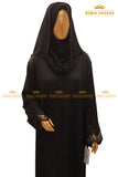 Black Embroidered Sleeves Abaya