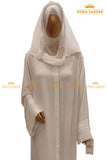 Pearl White Pleated Abaya