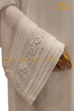 Pearl White Pleated Abaya