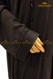 Black Cutdana Abaya