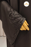 Black Cutdana Abaya