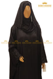 Black Floral Butterfly Abaya