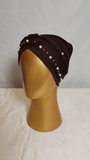 Braided Pearl Cap - Choco Brown