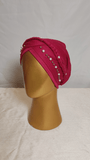 Braided Pearl Cap - Pink