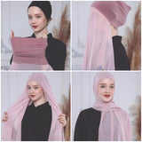 Instant Hijab with Cap - Rosewood Blush