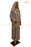 Gray Beaded Abaya