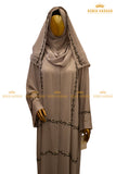 Gray Beaded Abaya