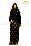 Black Embroidered Velvet