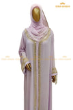 Lilac Mirror Embroidered Abaya
